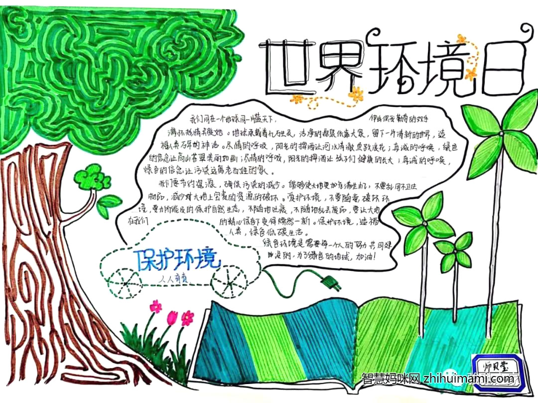 世界环境日手抄报怎么画-图4