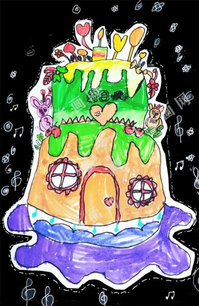 蛋糕儿童手绘画