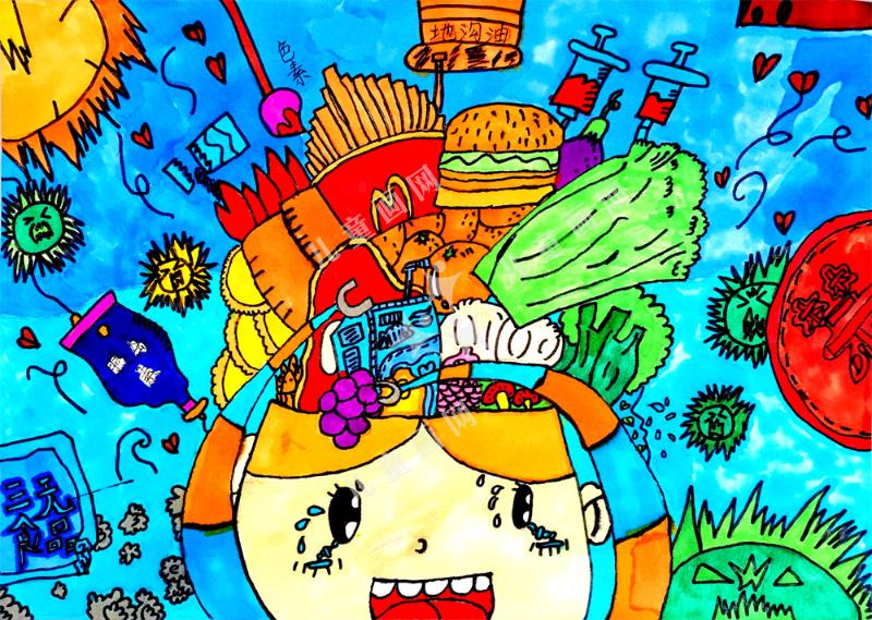 向健康出发创意儿童画