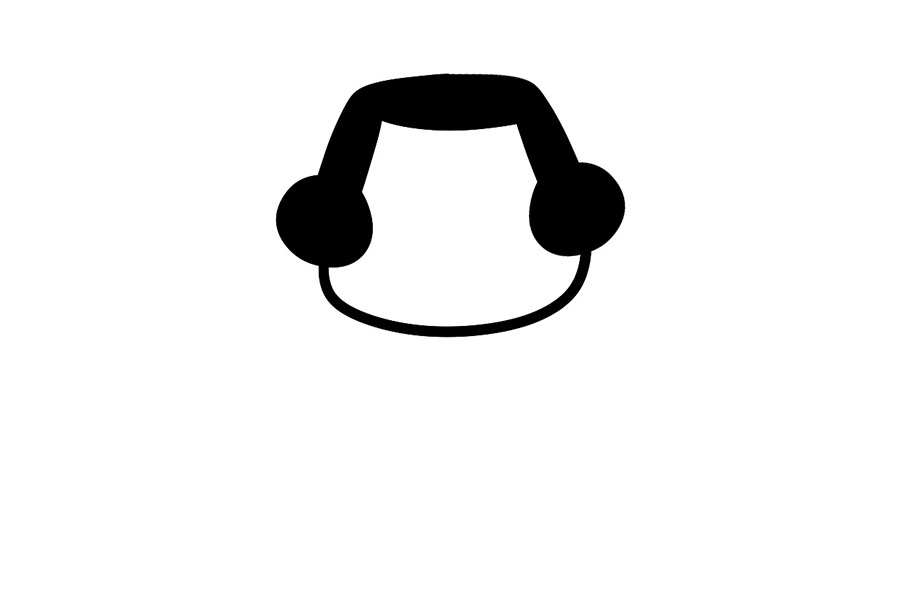 步骤1：先画出人物的头。