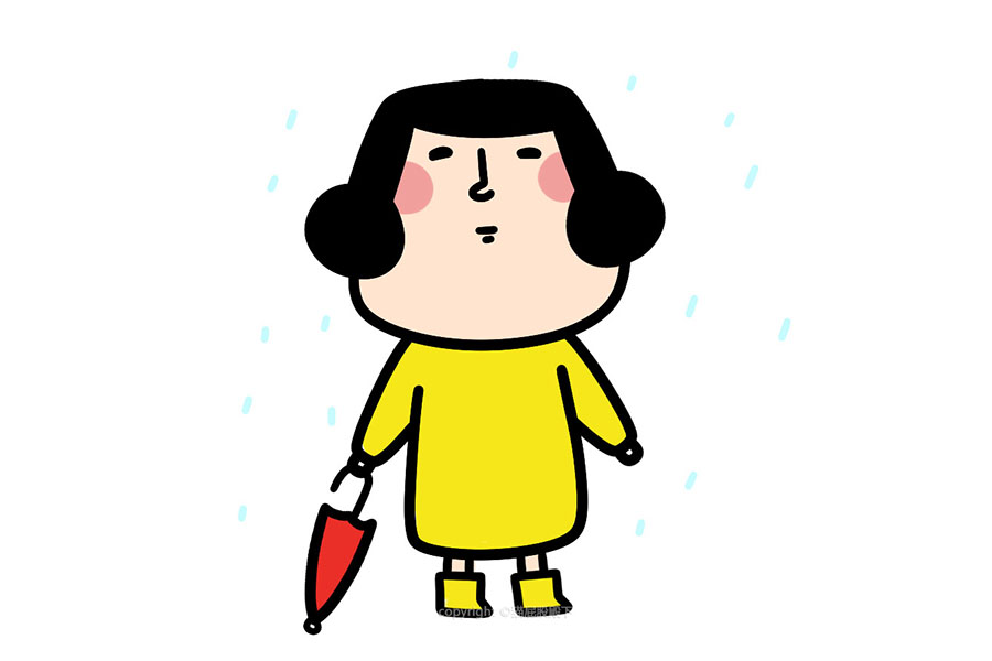 雨中的妈妈怎么画