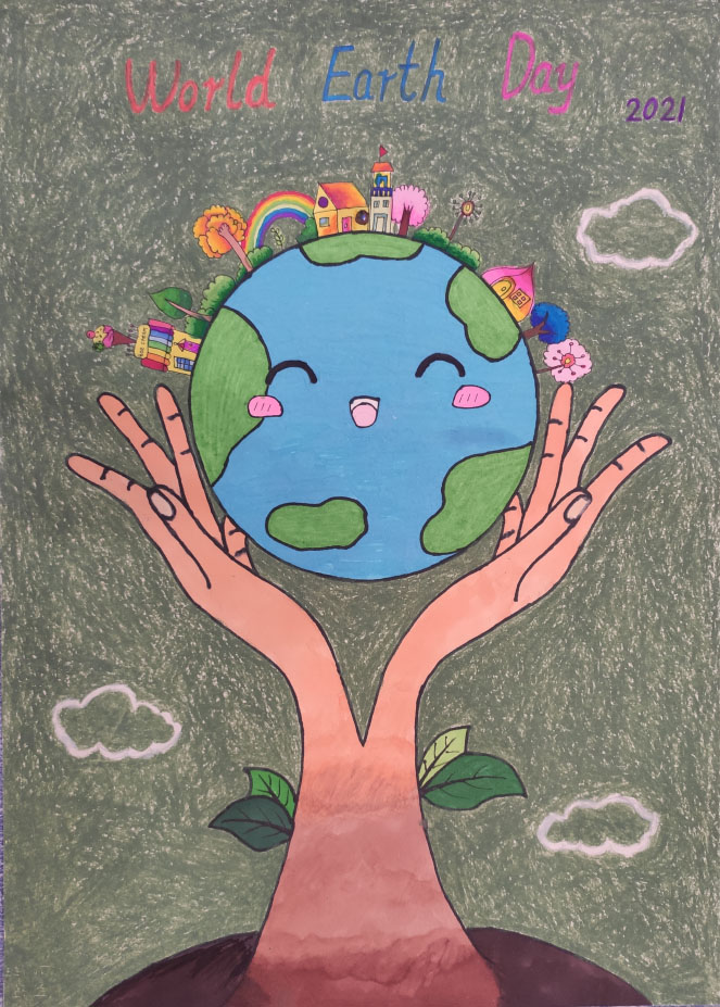 世界地球日儿童创意画（3张）-图1