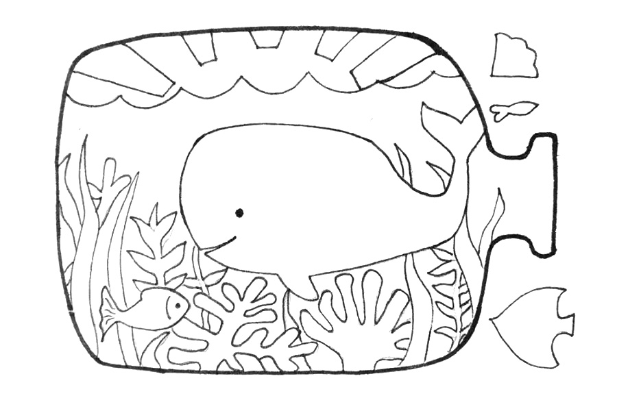 步骤7：在瓶口的周围画出小鱼的剪影。