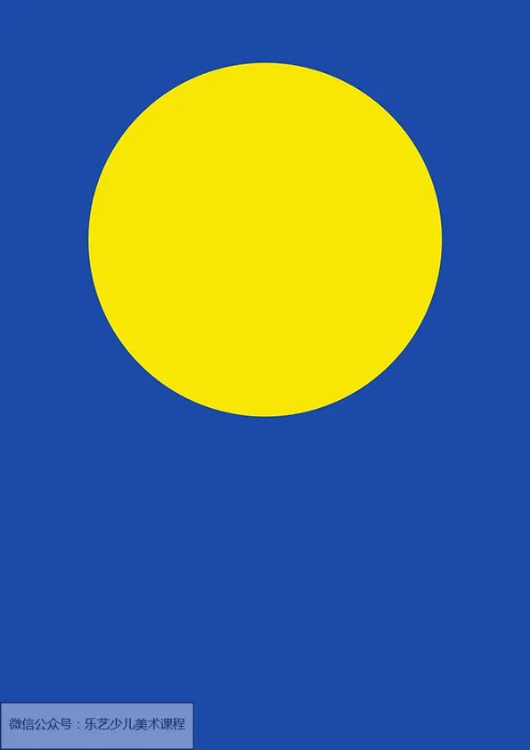 步骤1：首先结合蓝色硬卡纸剪一个大小合适的黄色圆形，代表一轮圆月。