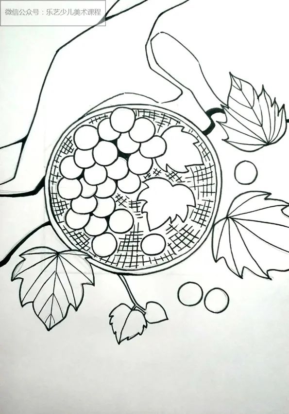 步骤2：然后，我们用勾线笔对铅笔草图进行勾线。