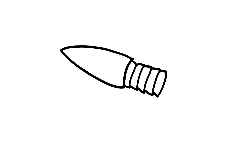 步骤2：在后面画出一节一节的身体。