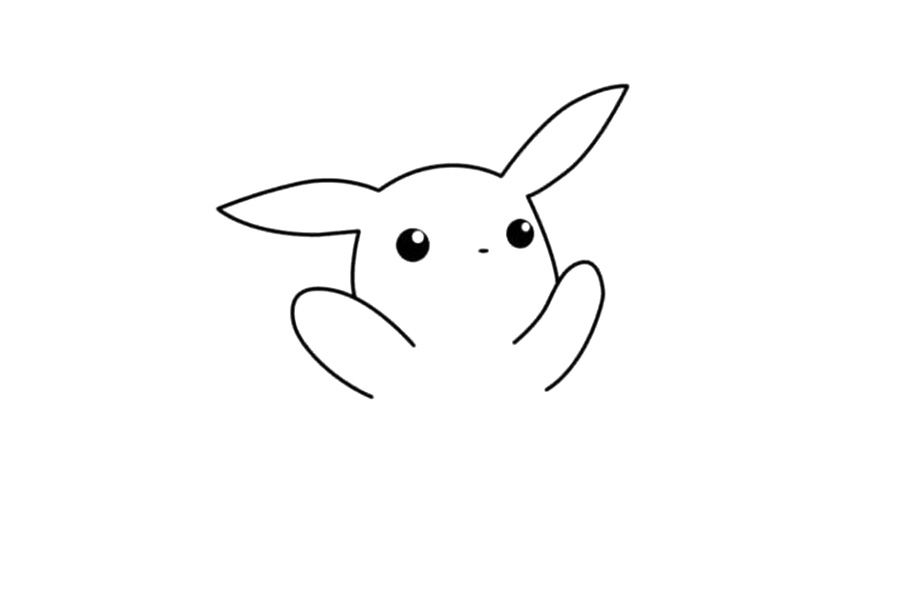 步骤3：在头部下面的两侧画出椭圆形的手臂。