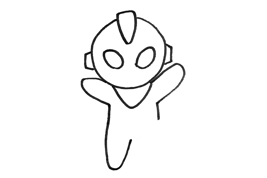 步骤5：在另一侧画出另一条胳膊和腿。