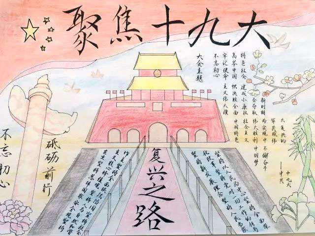 喜迎二十大手抄报绘画参考（11张）-图6