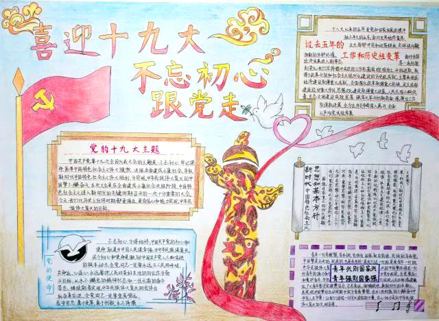 喜迎二十大手抄报绘画参考（11张）-图8