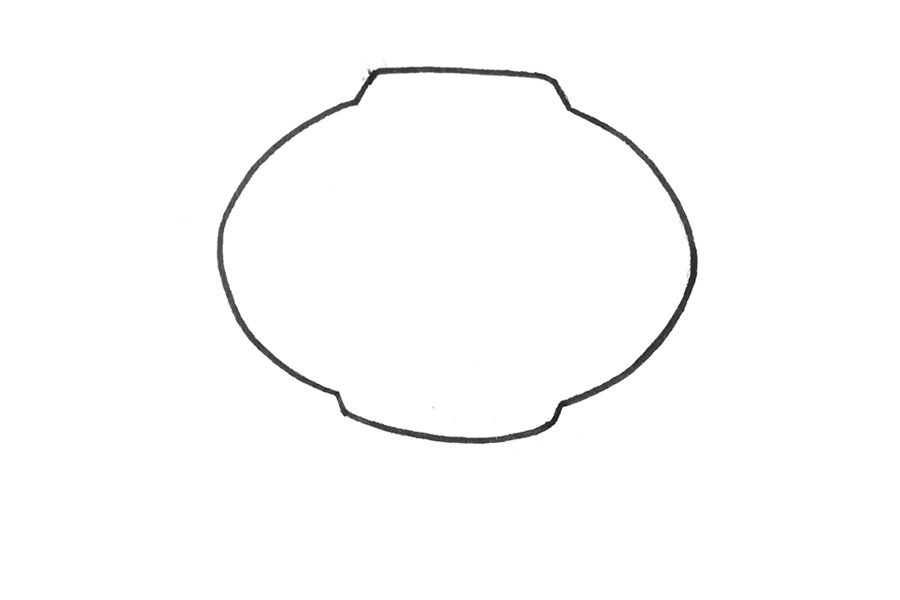 步骤2：把上下的缺口处连接起来，像少一条线的梯形。