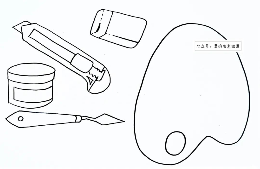 步骤1：在素描纸上起稿并勾线