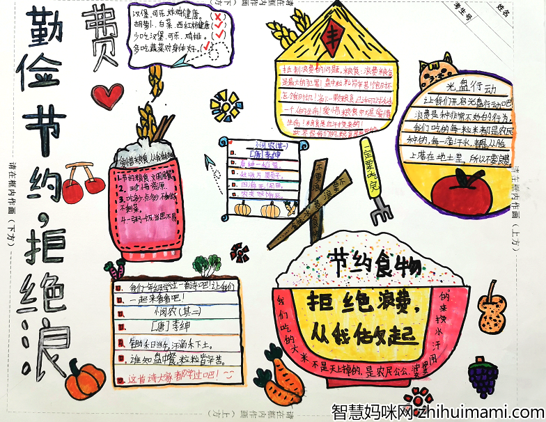 拒绝浪费的手抄报怎样画-图2