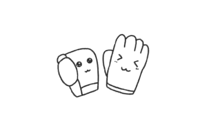 体育用品简笔画 护手套怎么画-图3