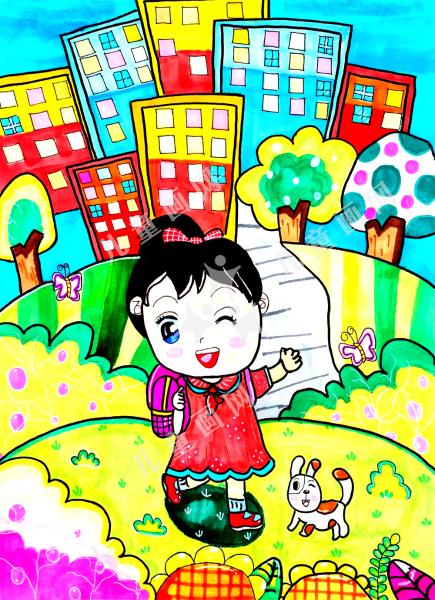 快乐童年儿童手绘画漂亮