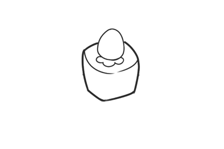 步骤2：画出方形的蛋糕。