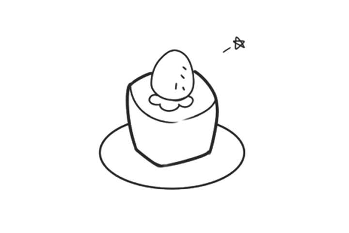 步骤5：画出旁边的五角星等。