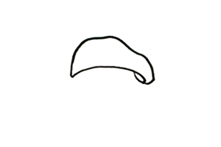 步骤2：完成帽子轮廓。