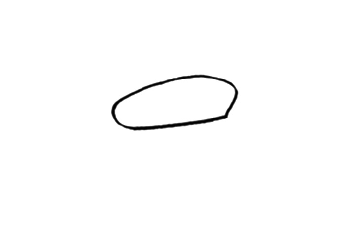 步骤1：画出帽子基本轮廓。