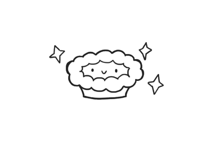 步骤5：画三颗星星。