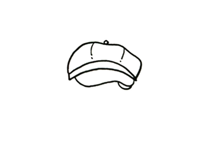 帽子简笔画大全 有檐贝雷帽-图3