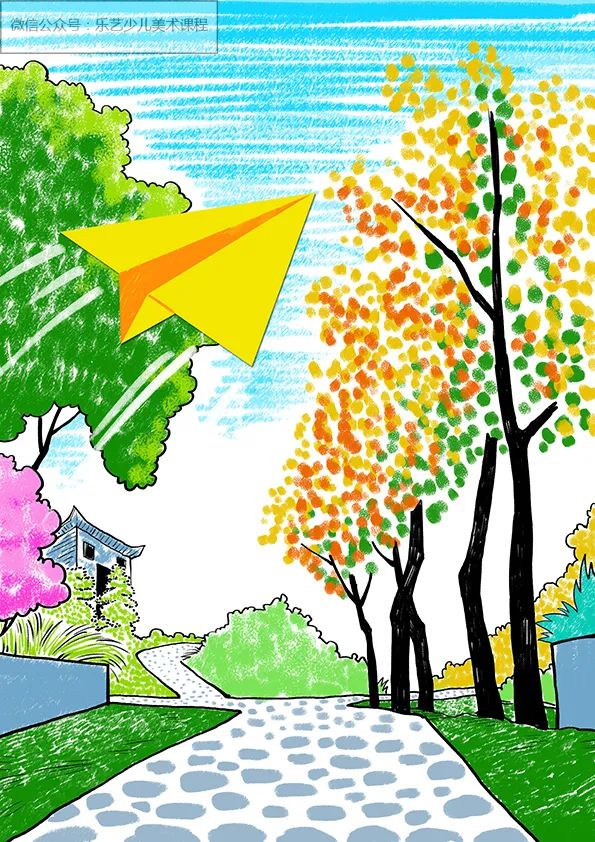 简单的纸飞机儿童画