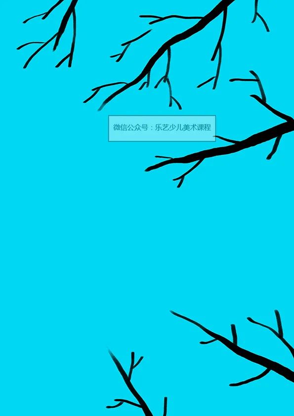 步骤1：首先我们在心里明确画面的构图 知道所采取的角度是仰视 这个步骤我们用黑色勾线笔或马克笔  画出向上高耸的树干 顶部往一起集中