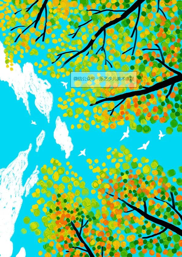 秋季的天空儿童画内容