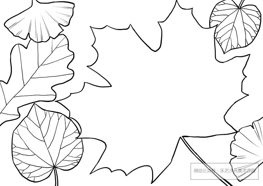 步骤2：然后，我们根据铅笔草图，用勾线笔对画面进行描线。  描线时，注意线条的粗细变化：轮廓线适当粗些  叶脉的线条可以细一些