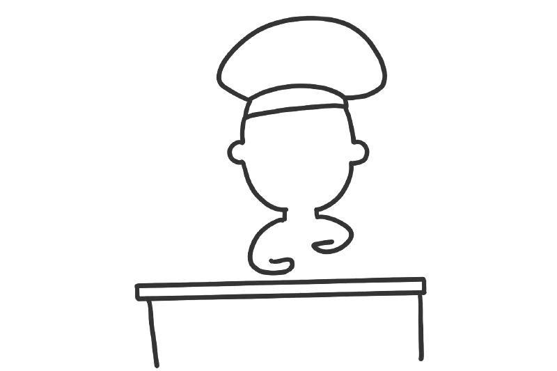 烘焙师简笔画画法步骤-图1