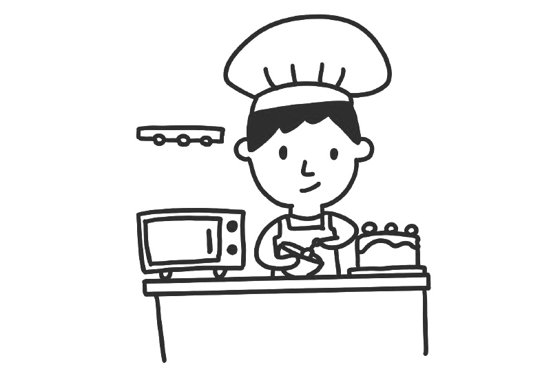 烘焙师简笔画画法步骤-图3