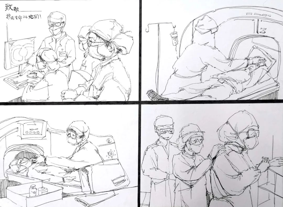 致敬逆行者主题儿童画-图4