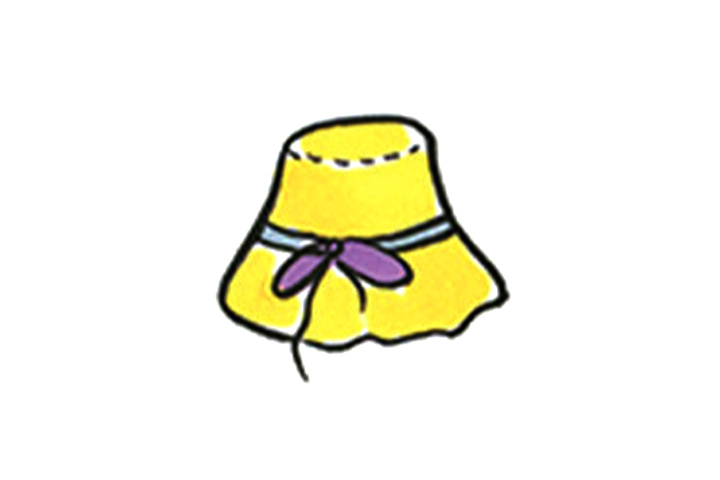 帽子简笔画大全 蝴蝶结渔夫帽