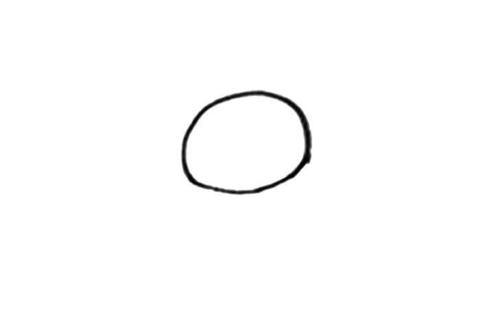 步骤1：画出帽子顶部轮廓。