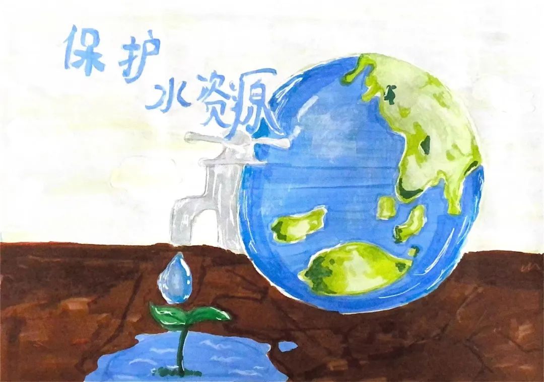 节水日创意儿童画（7张）-图3