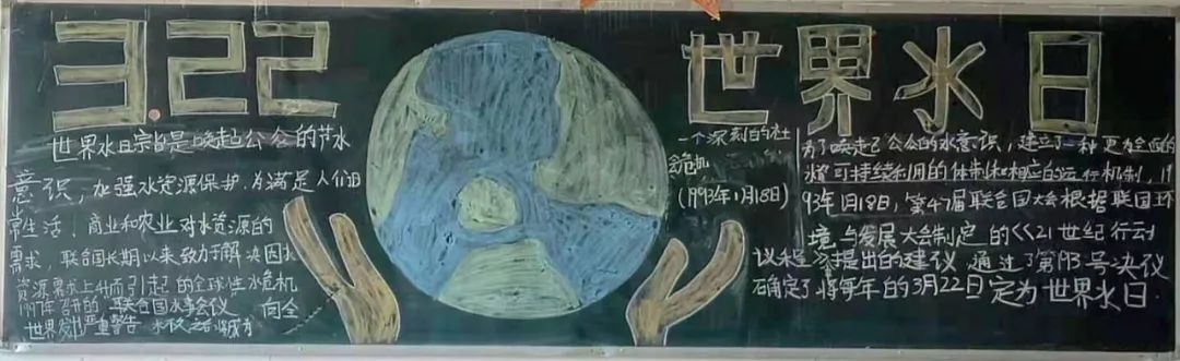 高中生世界水日黑板报绘画（8张）-图4