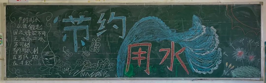 3.22世界水日黑板报版面设计图-图3