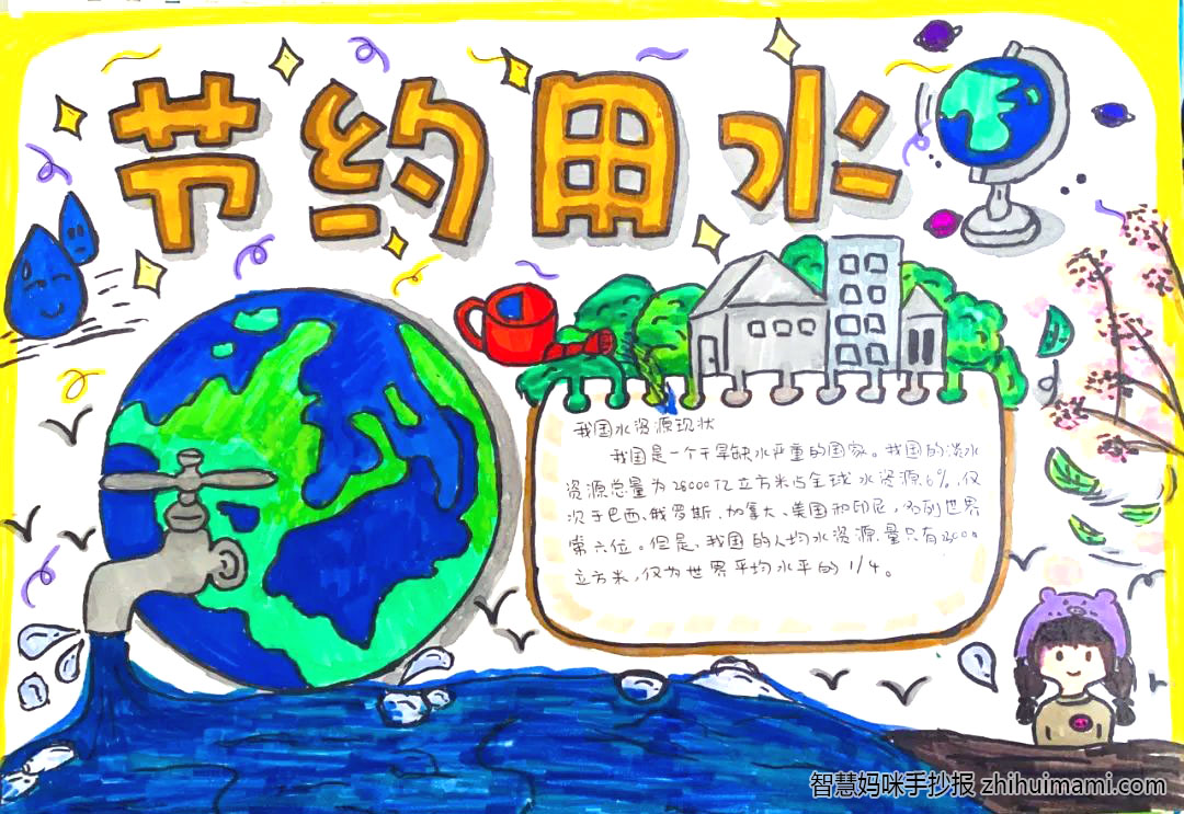 2022年3.22世界水日手抄报一等奖（5张）-图1