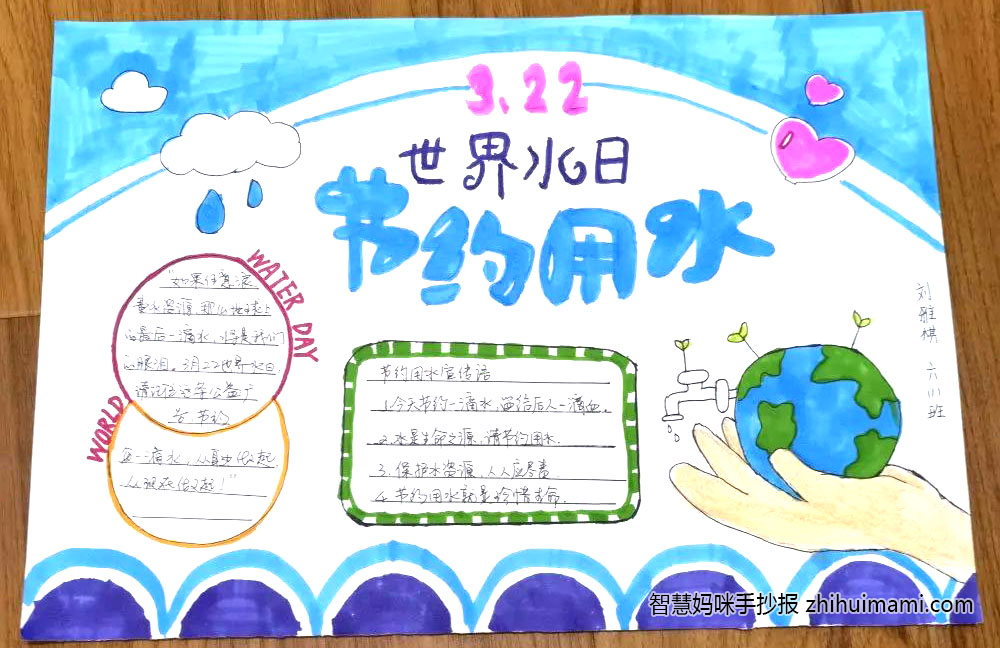怎么画简单的关于世界水日手抄报-图1