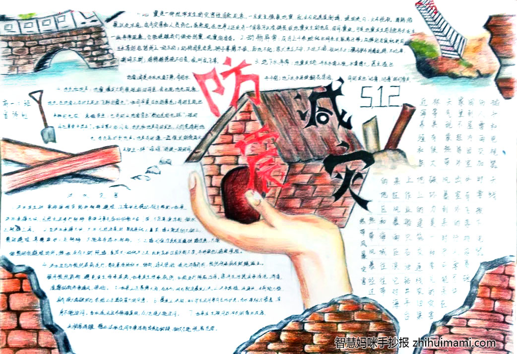 5.12防灾减灾日手抄报简单漂亮-图1