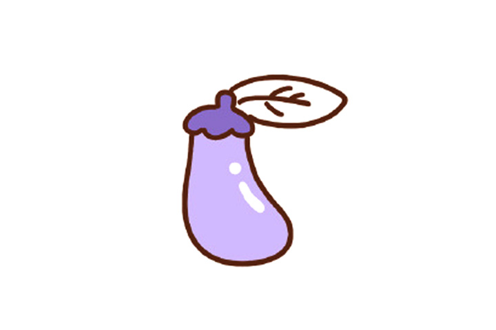 蔬菜简笔画大全 茄子简笔画画法图解
