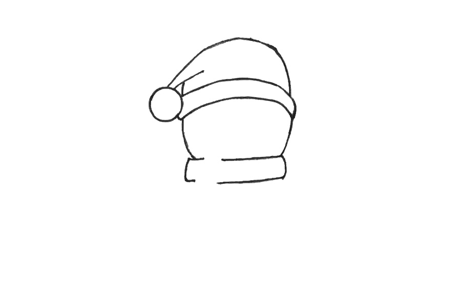 步骤4：画出围脖，注意留出缺口。