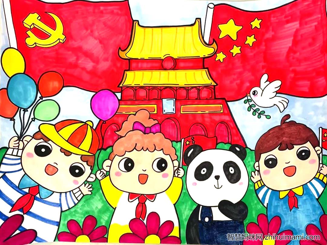 童心向党·喜迎二十大主题绘画一等奖10张-图5