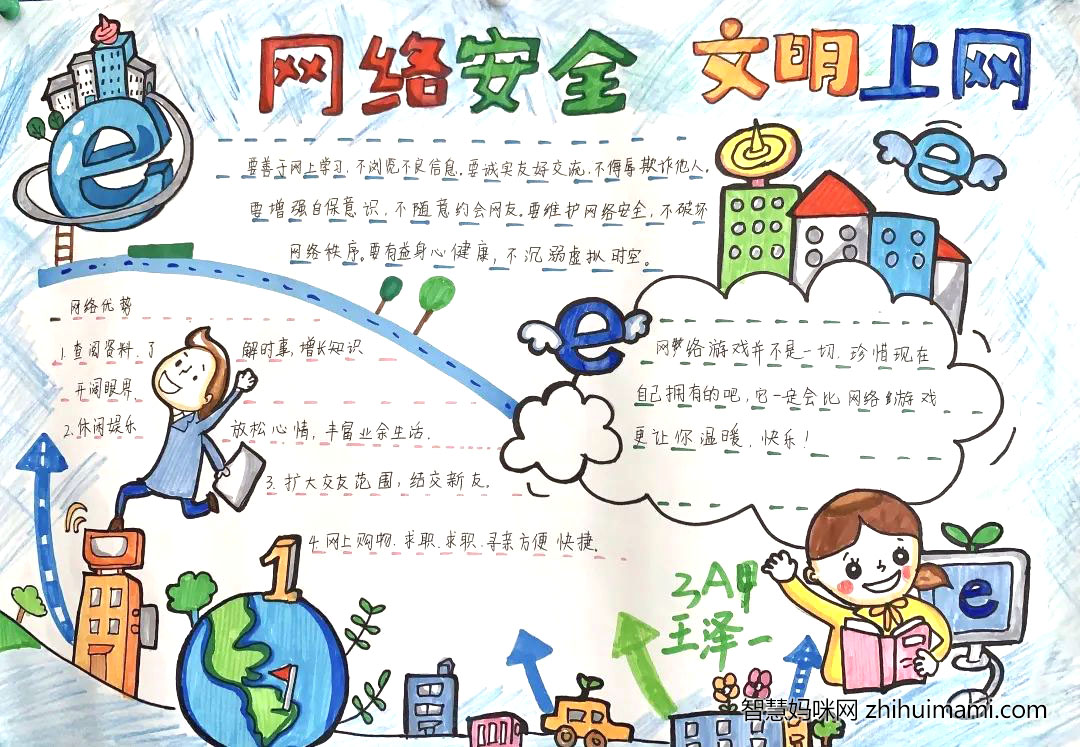 网络安全宣传的手抄报绘画（8张）-图8