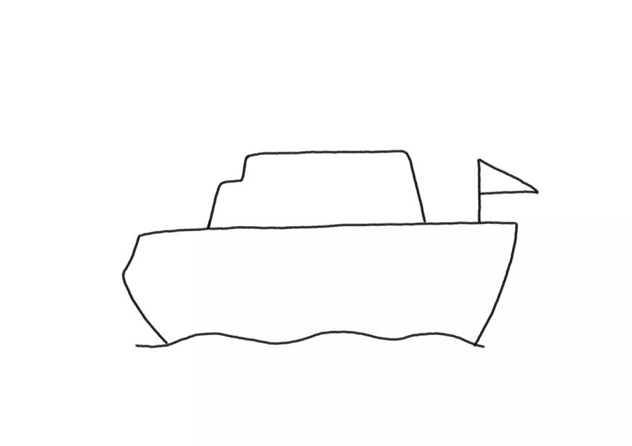 简笔画海上游艇怎么画-图2