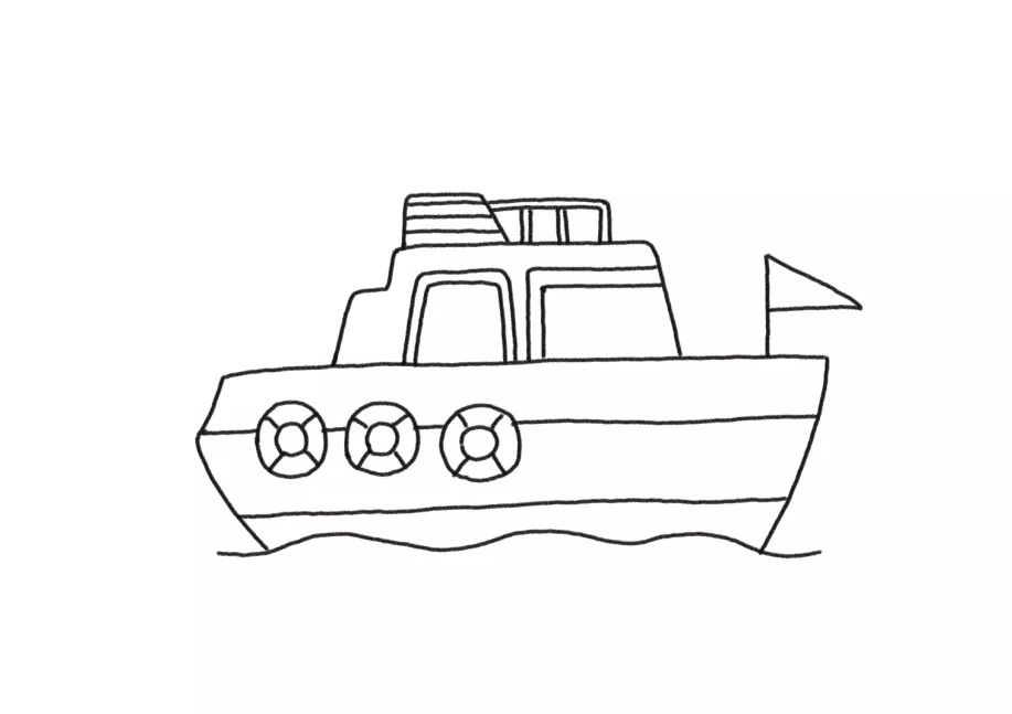 简笔画海上游艇怎么画-图3