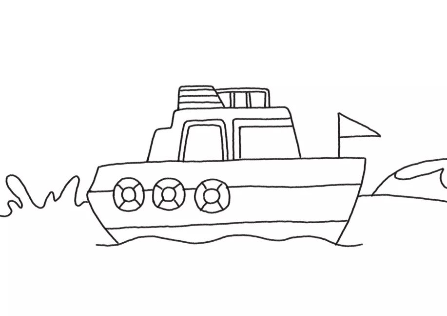 简笔画海上游艇怎么画-图4