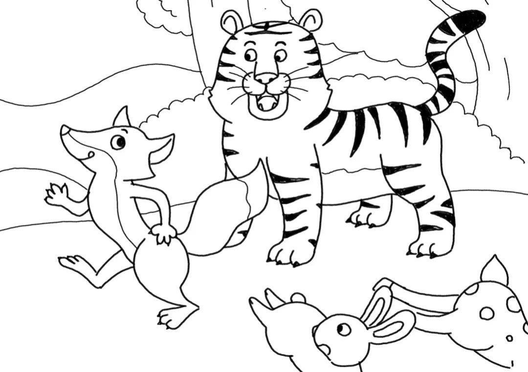 成语故事简笔画 狐假虎威-图6