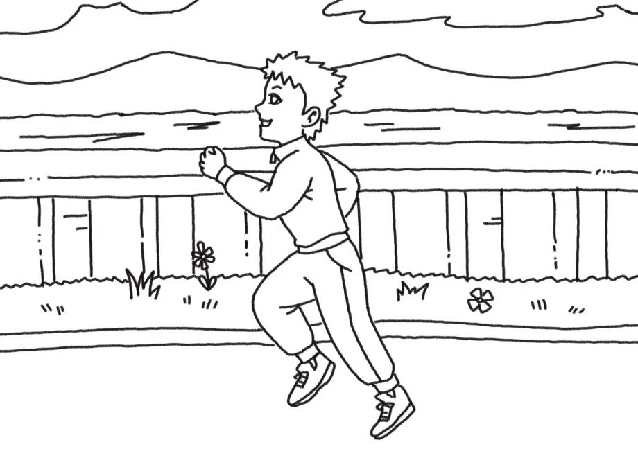 生活简笔画 晨跑的画法步骤-图4