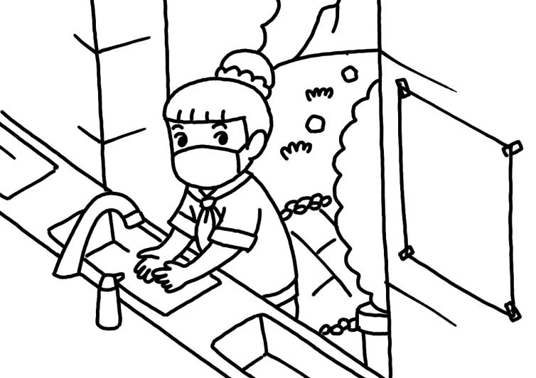 抗疫简笔画 小学生爱护个人卫生怎么画-图4
